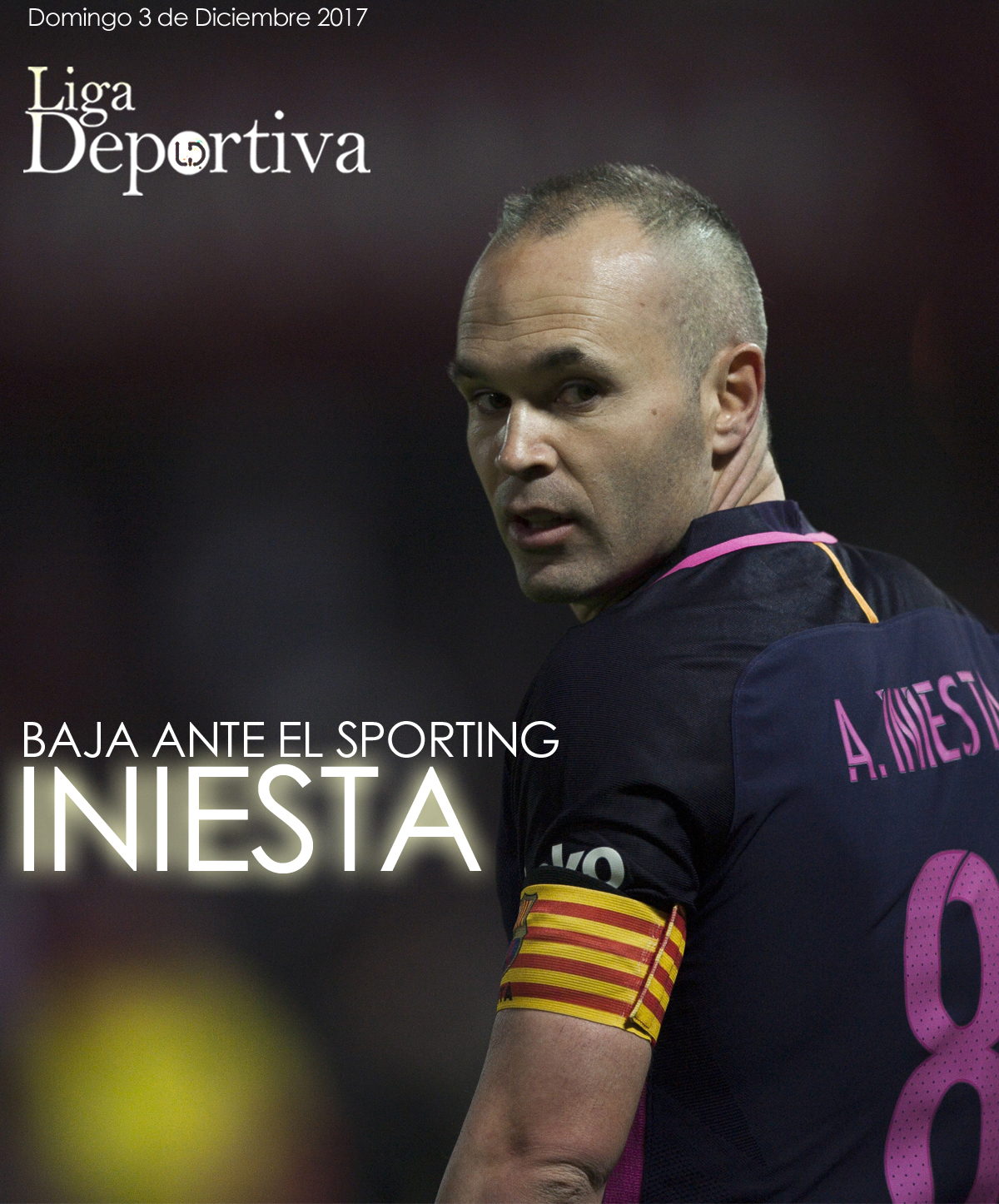 Andrés Iniesta es baja para el partido ante el Sporting en la Champions Legue 