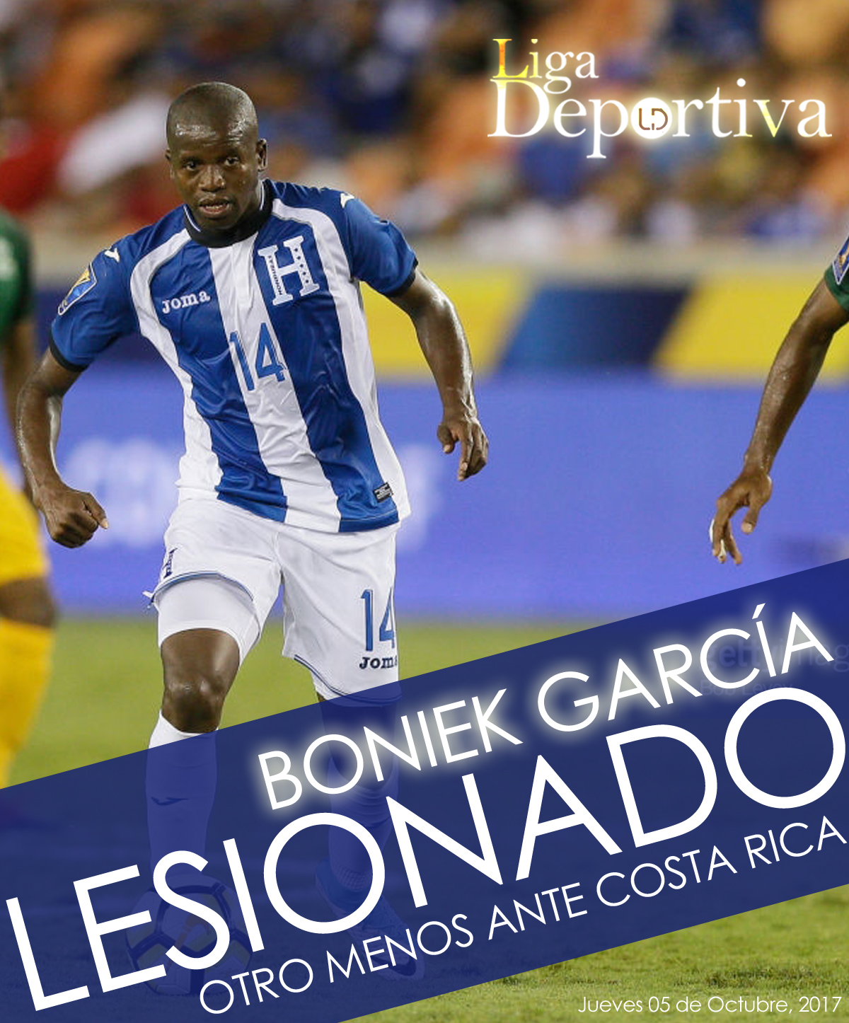 Honduras pierde a Boniek García ante Costa Rica 