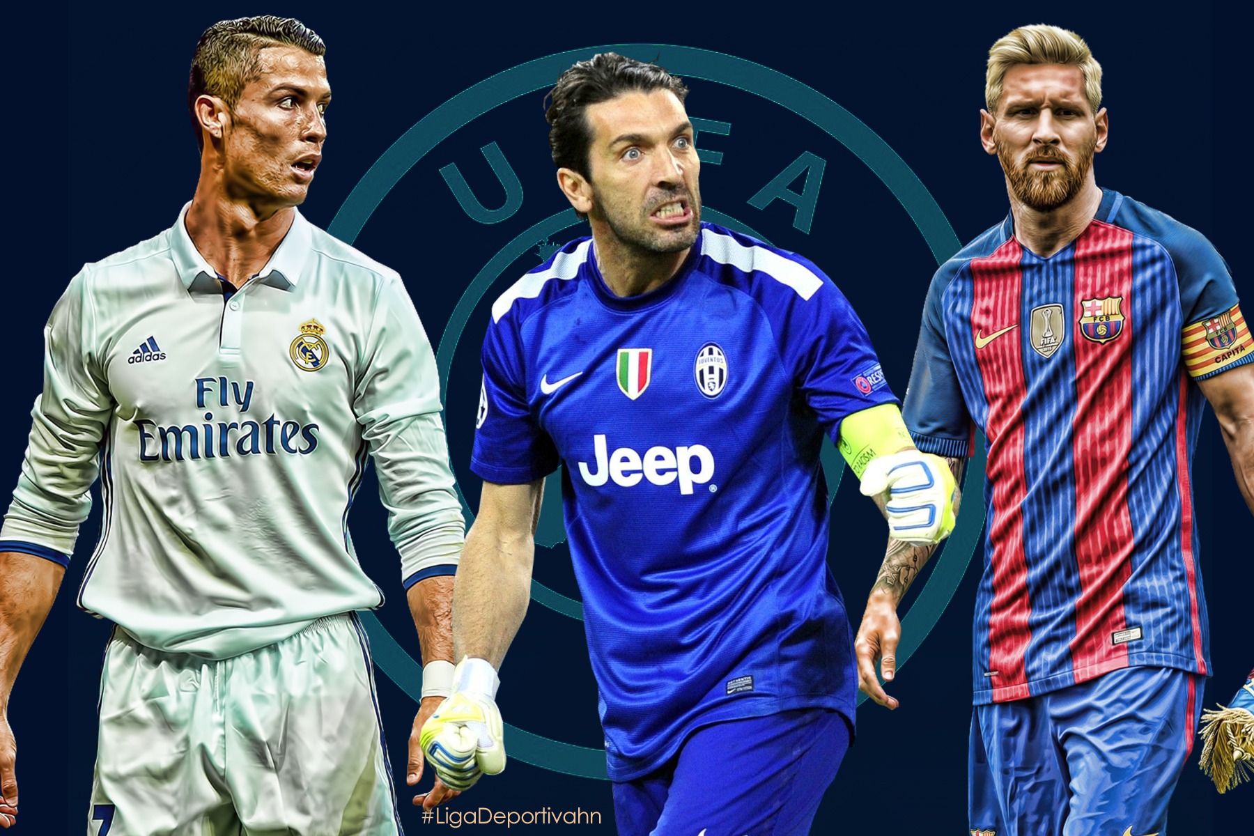 Cristiano, Messi y Buffon, finalistas a Jugador del Año de la UEFA