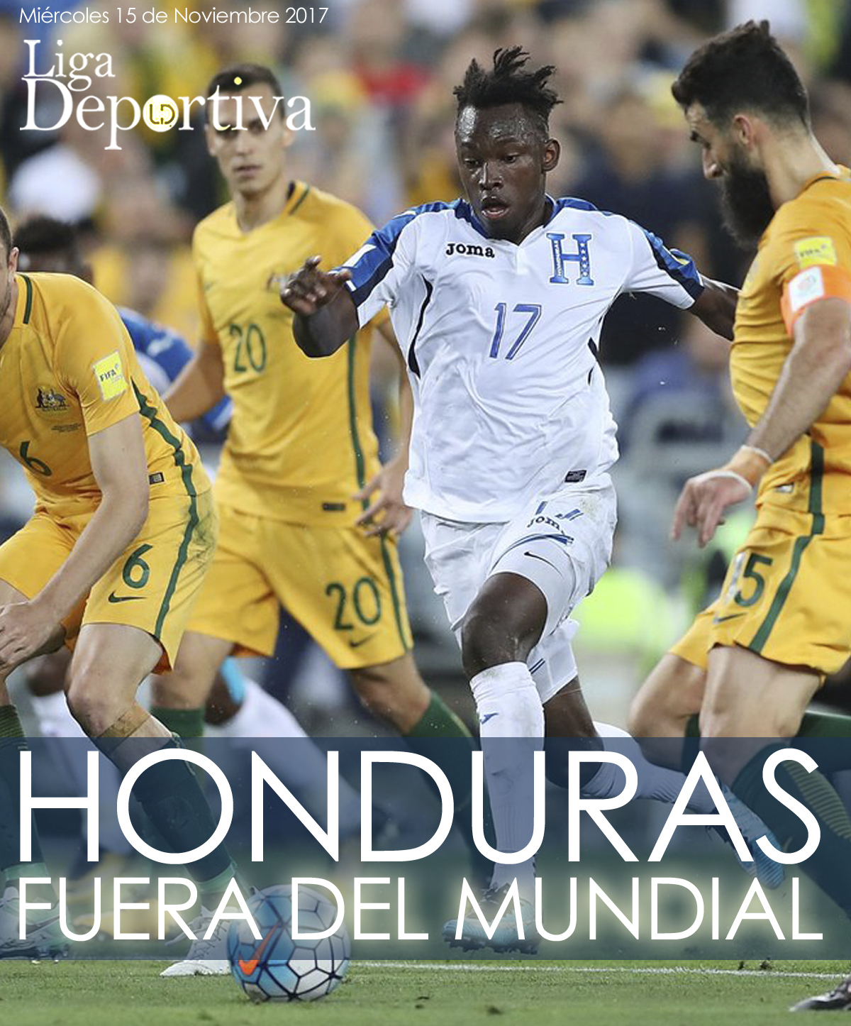 Honduras no clasifica al Mundial tras perder 3-1 ante Australia 