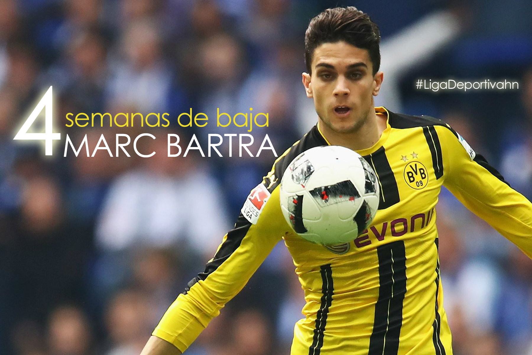 Marc Bartra estará fuera de las canchas por cuatro semanas 