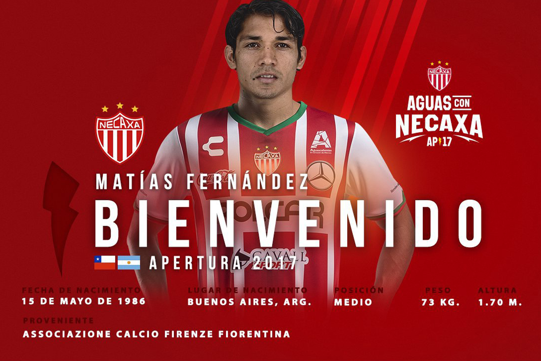 Matías Fernández nuevo refuerzo del Necaxa 