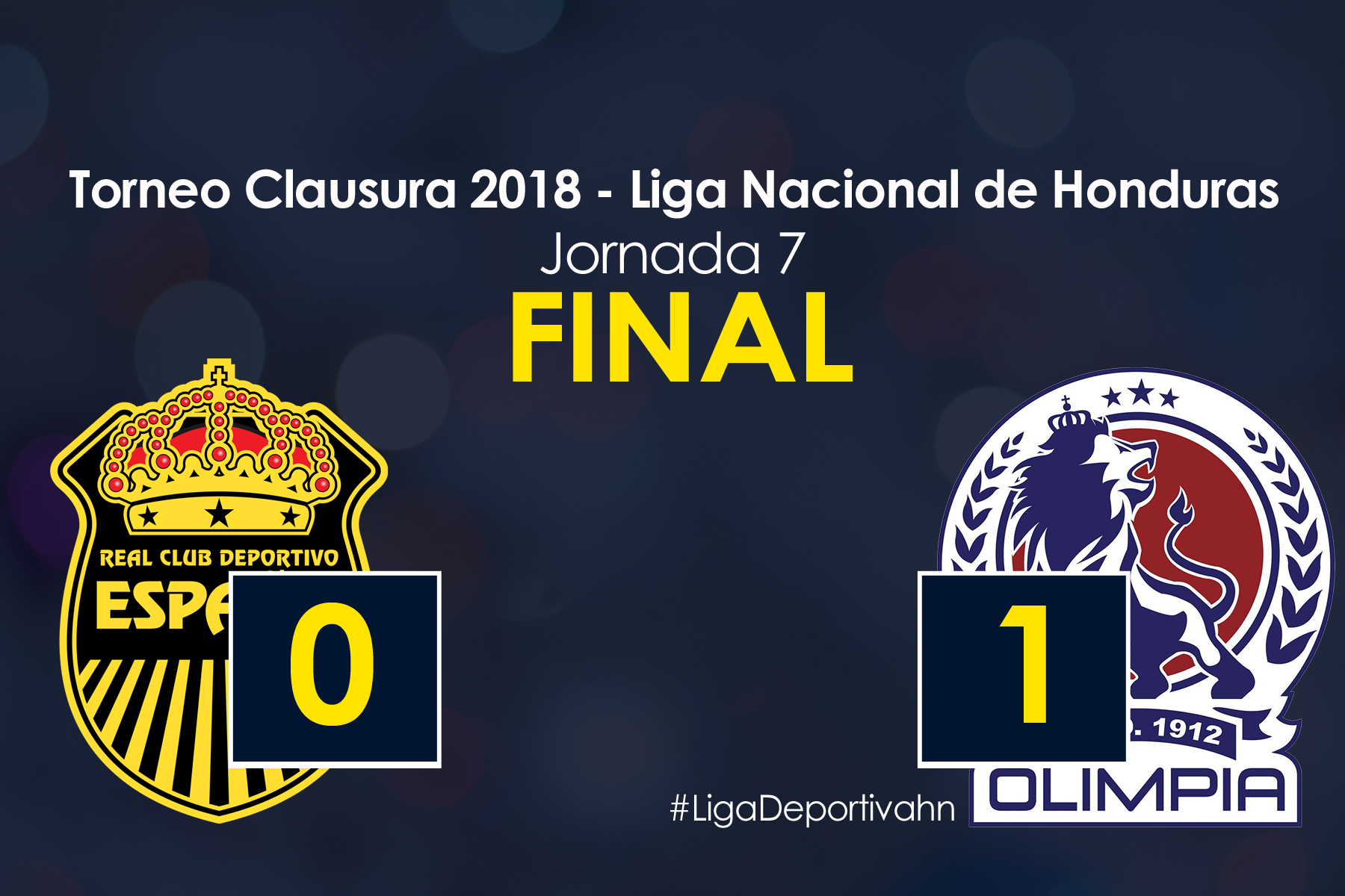 Olimpia derrota 1-0 al Real España 